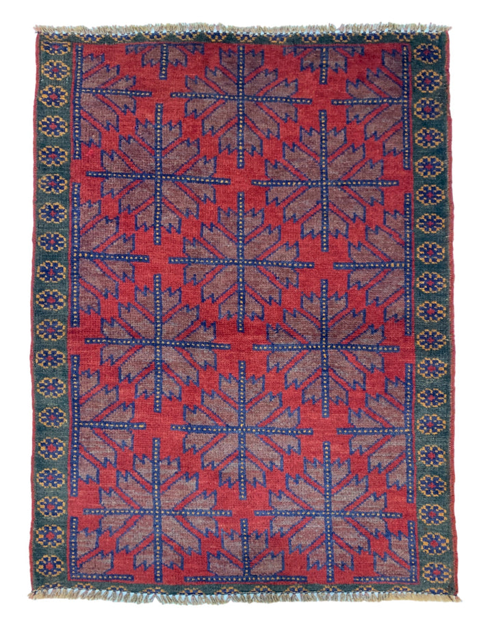 Vintage Herat-Balouch Prayer rug, all wool construction, Afghan, size 130x85cm | Rug# 26990