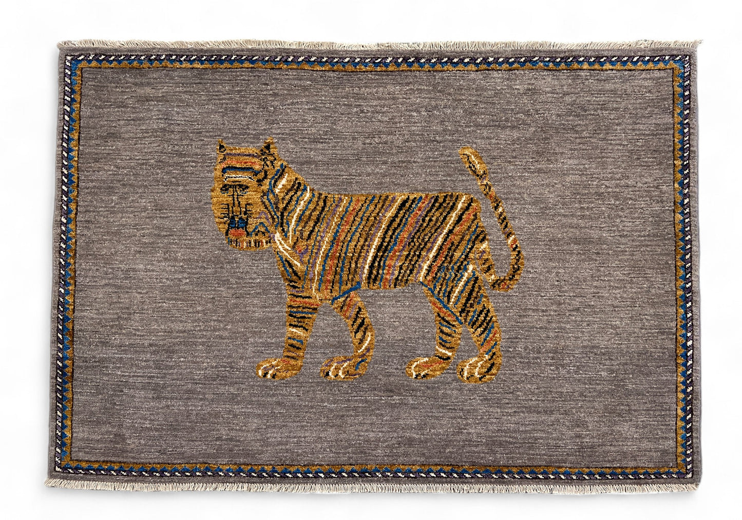 Hand knotted Tribal Gabbeh, Handspun wool pile 155x113 cm | Rug# 26997
