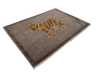 Hand knotted Tribal Gabbeh, Handspun wool pile 155x113 cm | Rug# 26997