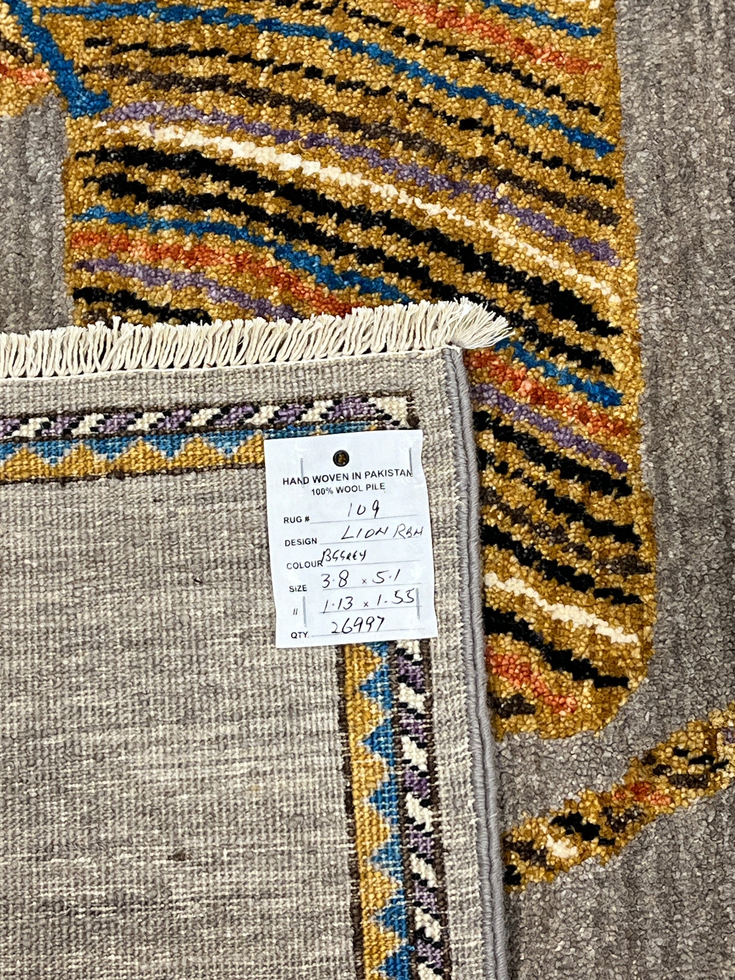 Hand knotted Tribal Gabbeh, Handspun wool pile 155x113 cm | Rug# 26997