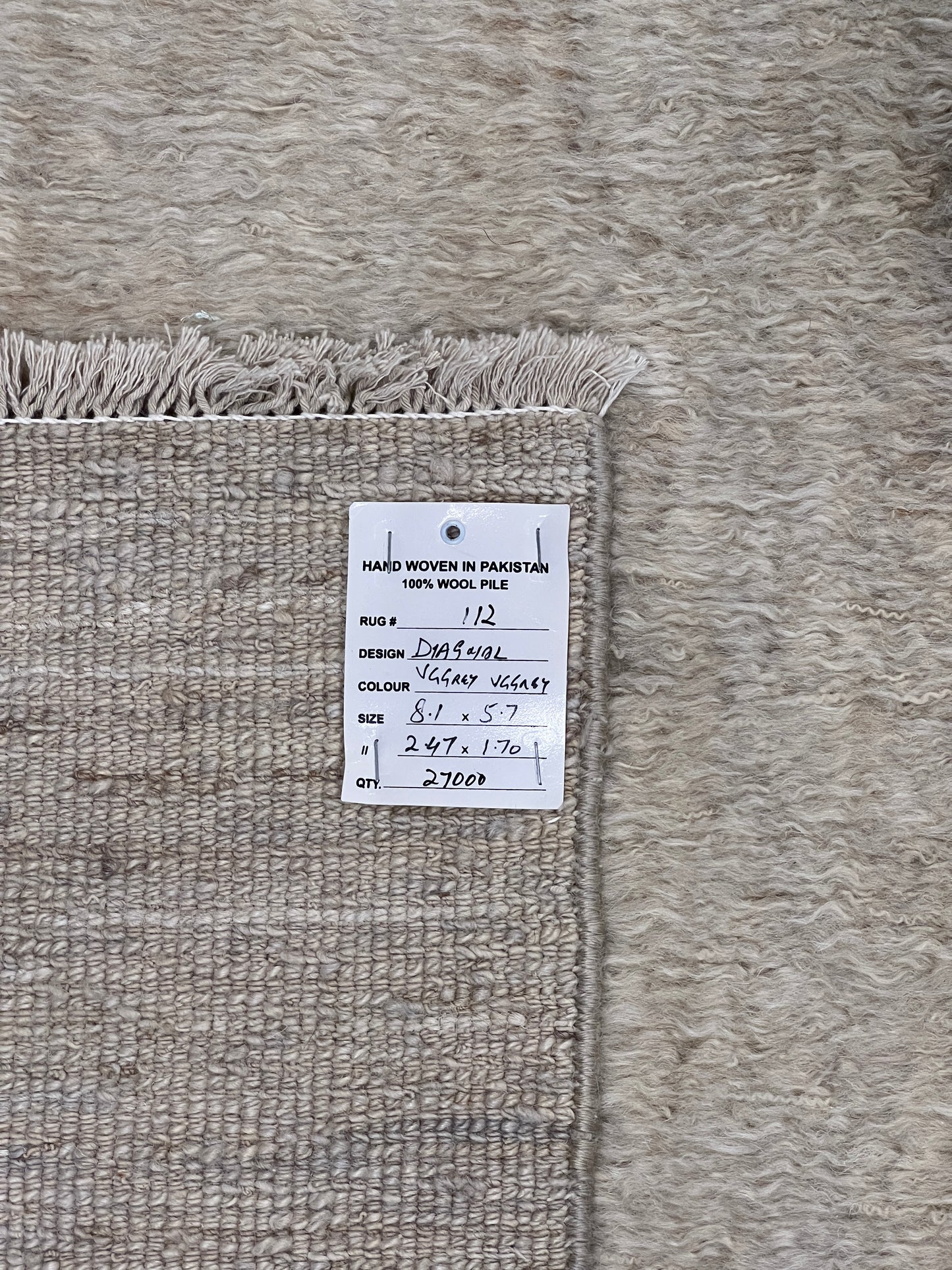 Custom-made hand woven designer rug in Saumak 247x170 cm | Rug# 27000