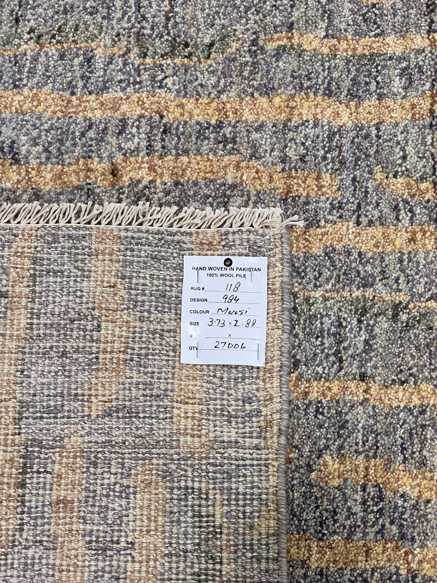 Custom-Made Afghan Modern Designer Rug 373x288cm | Rug# 27006
