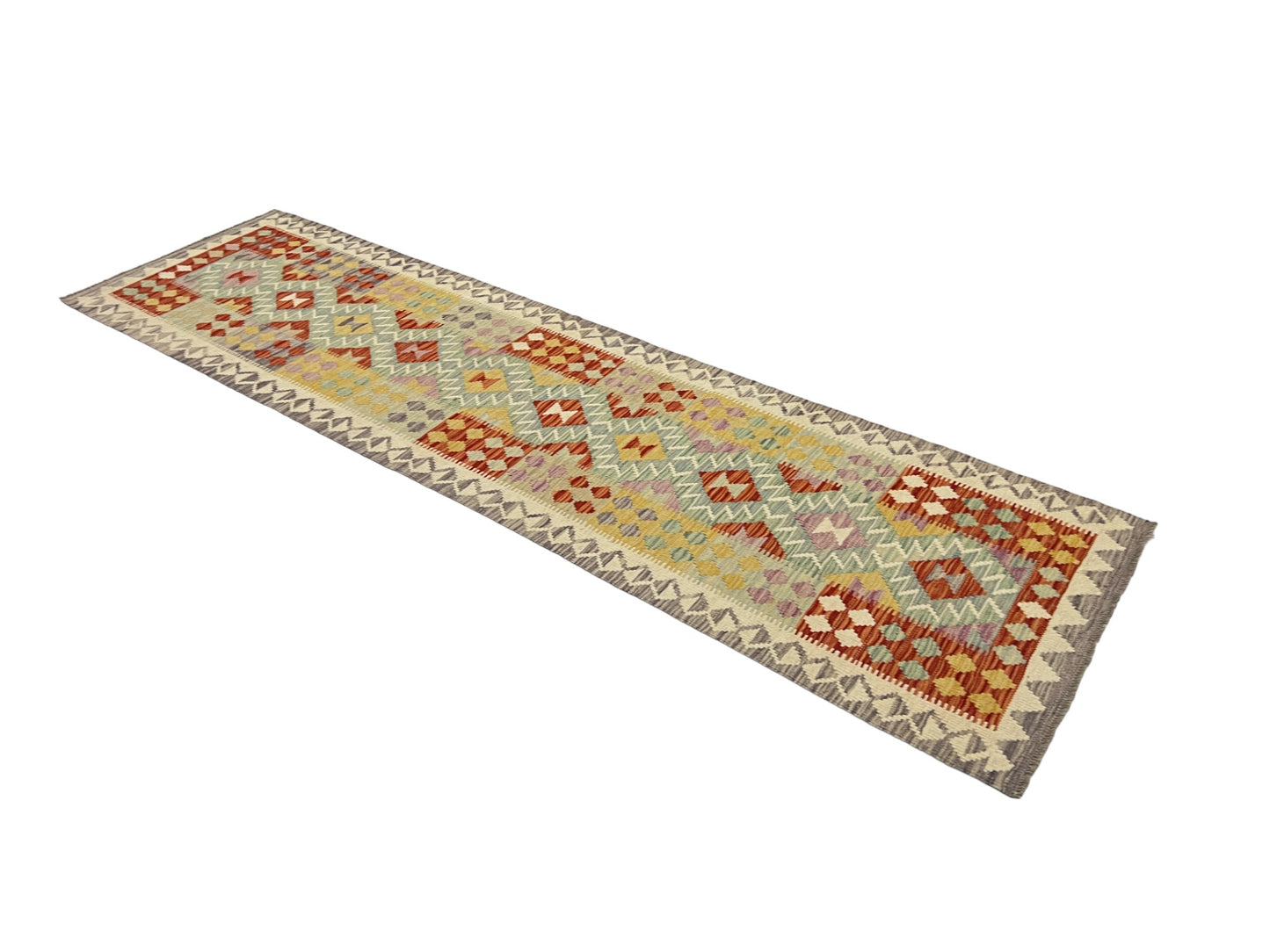 Flat-weave Maimaneh kilim, vegetable dyes,  293x80 cm | Rug# 27010