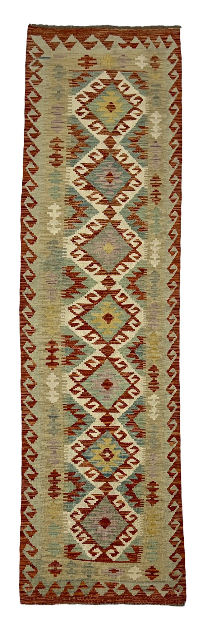 Hand-woven Uzbek Kilim, natural vegetable dyes, all wool  300x68 cm | Rug# 27014