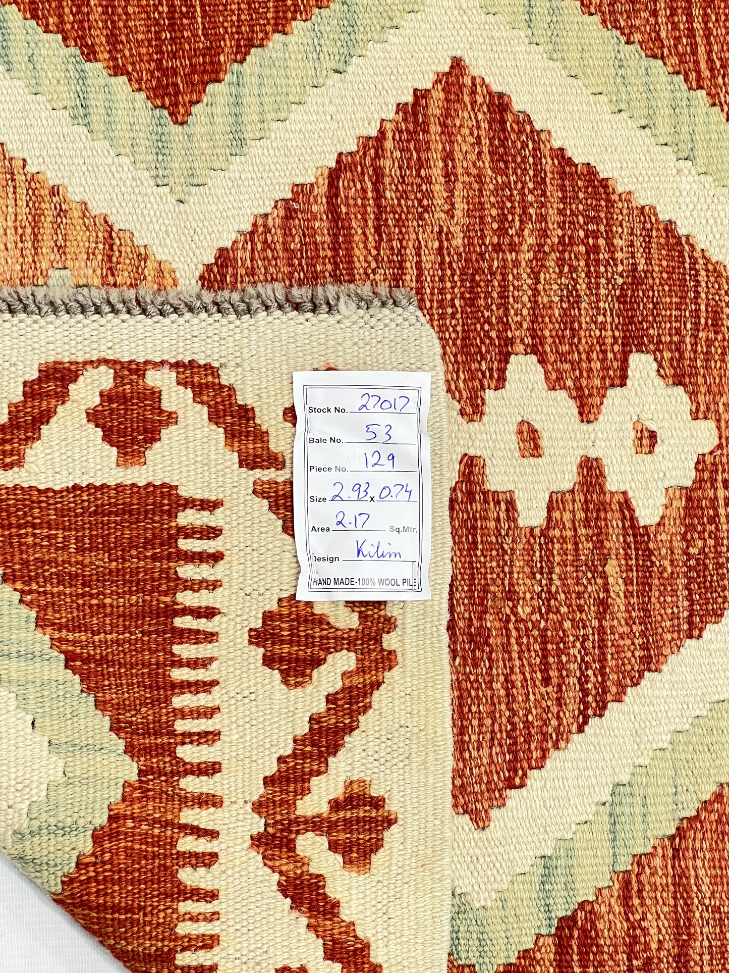 Flat-weave Maimaneh kilim, vegetable dyes, HSW,  Uzbek 293x74 Cm | Rug# 27017