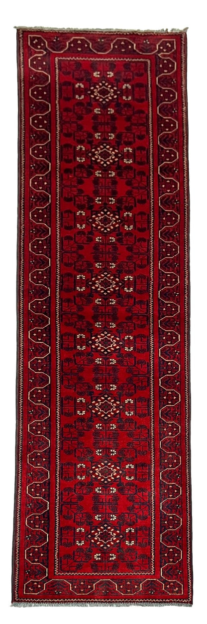 Vintage Afghan Turkmen Dolatabad Runner 306x69 cm | Rug# 27052