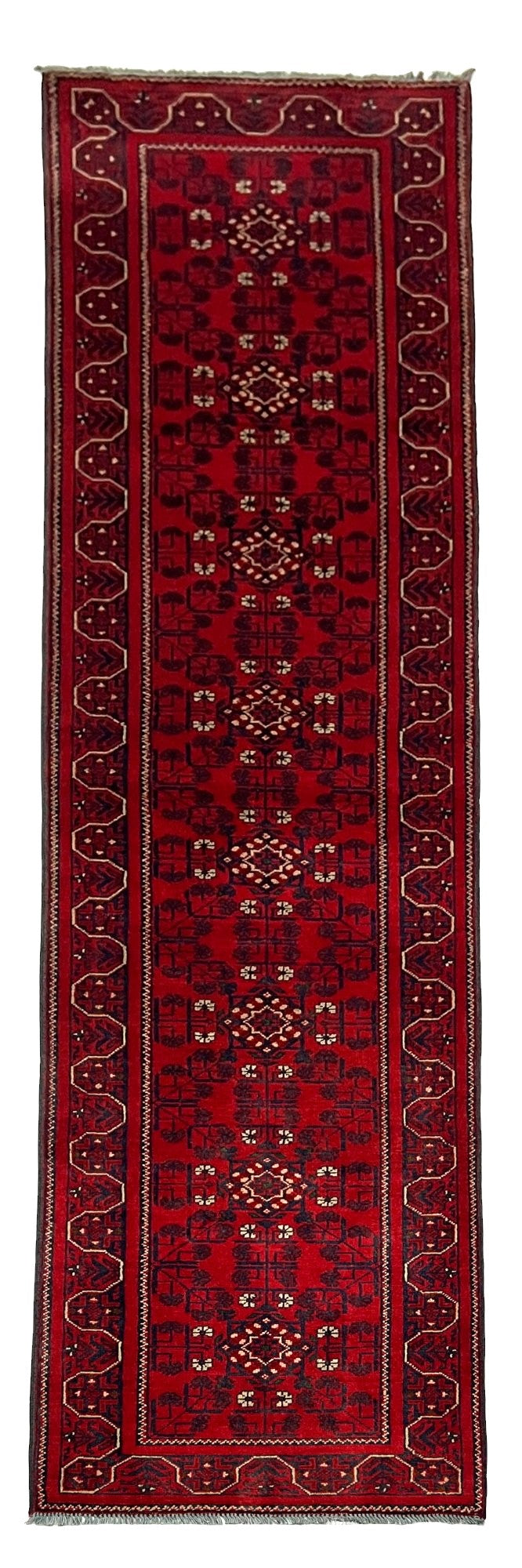 Vintage Afghan Turkmen Dolatabad Runner 306x69 cm | Rug# 27052