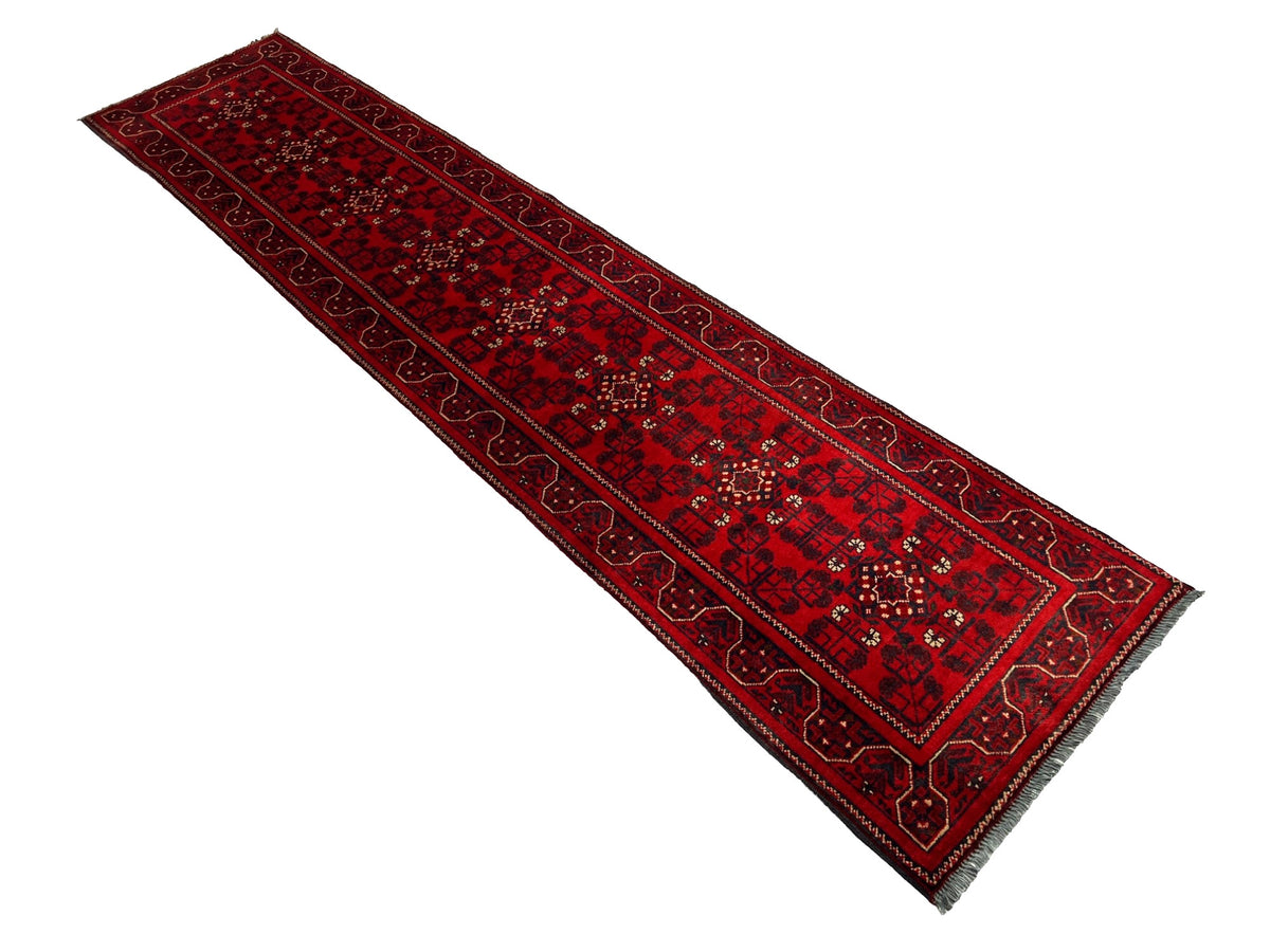 Vintage Afghan Turkmen Dolatabad Runner 306x69 cm | Rug# 27052