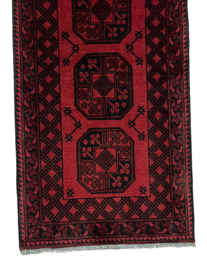 Vintage Afghan Turkmen Dolatabad Runner 290x78 cm | Rug# 27056