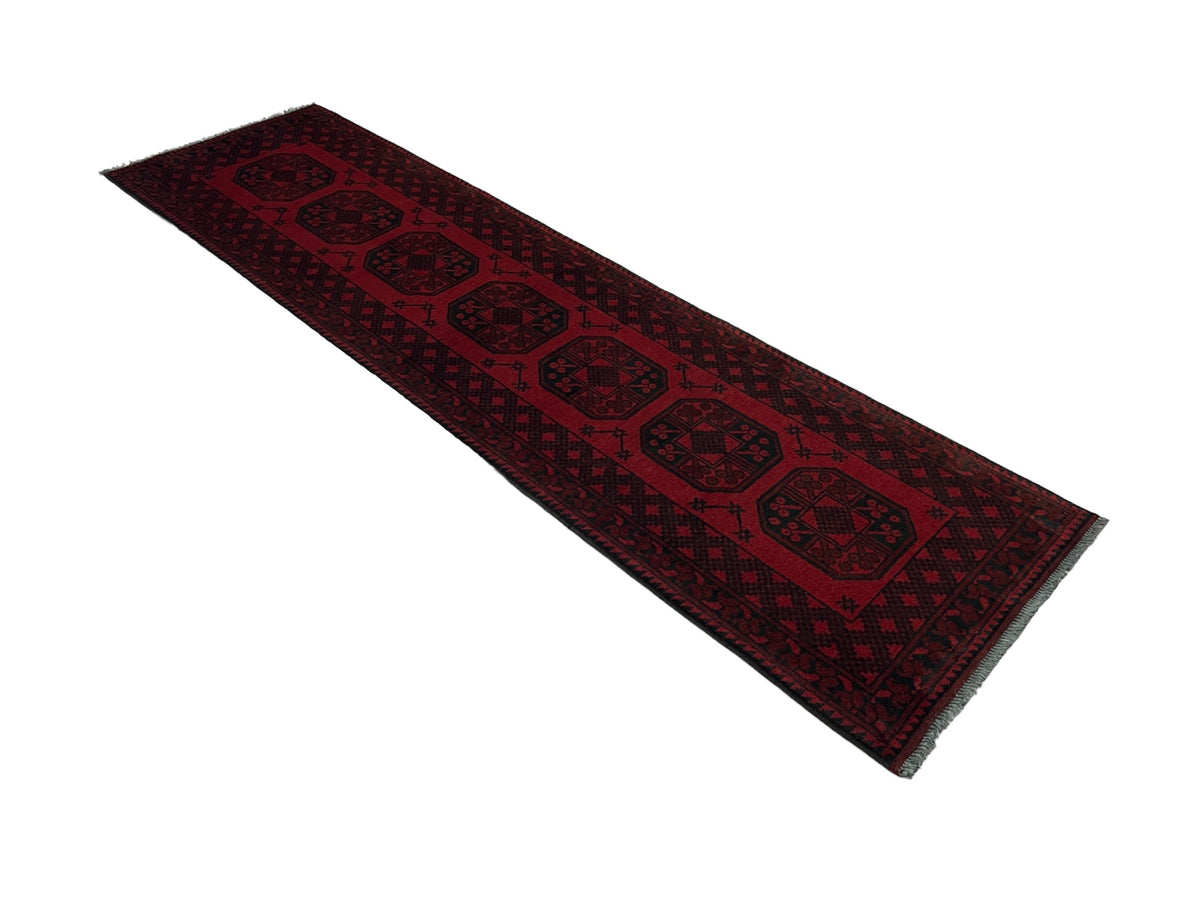 Vintage Afghan Turkmen Dolatabad Runner 290x78 cm | Rug# 27056