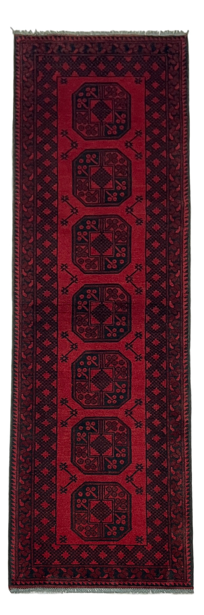 Vintage Afghan Turkmen Dolatabad Runner 290x78 cm | Rug# 27056