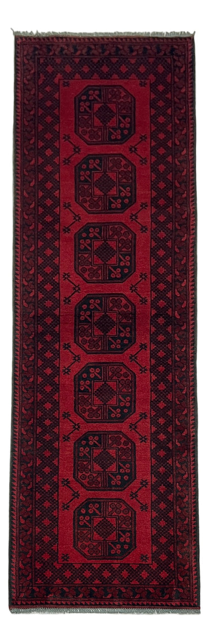 Vintage Afghan Turkmen Dolatabad Runner 290x78 cm | Rug# 27056