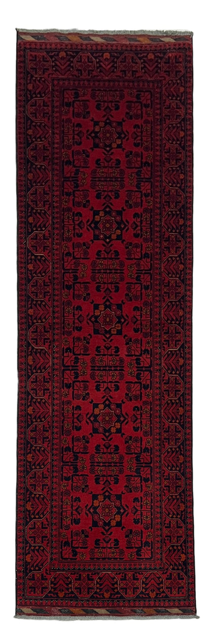 Vintage Afghan Turkmen Dolatabad Runner 288x83 cm | Rug# 27058