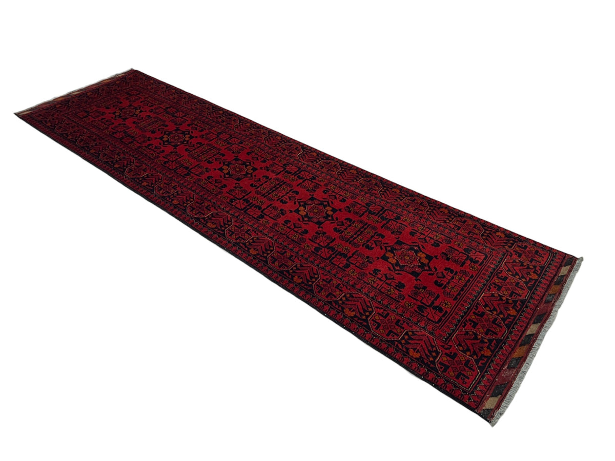 Vintage Afghan Turkmen Dolatabad Runner 288x83 cm | Rug# 27058
