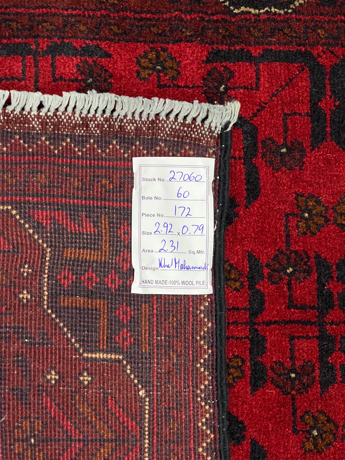 Afghan Dolatabad Turkmen Runner 292x79 cm | Rug# 27060