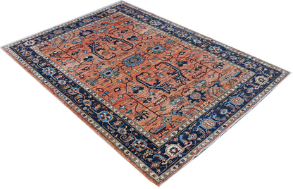 Turkaman-weave Afghan in 19th century Heriz Serapi design 239x172cm | Rug# 27089
