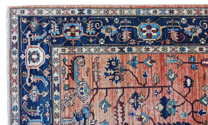 Turkaman-weave Afghan in 19th century Heriz Serapi design 239x172cm | Rug# 27089
