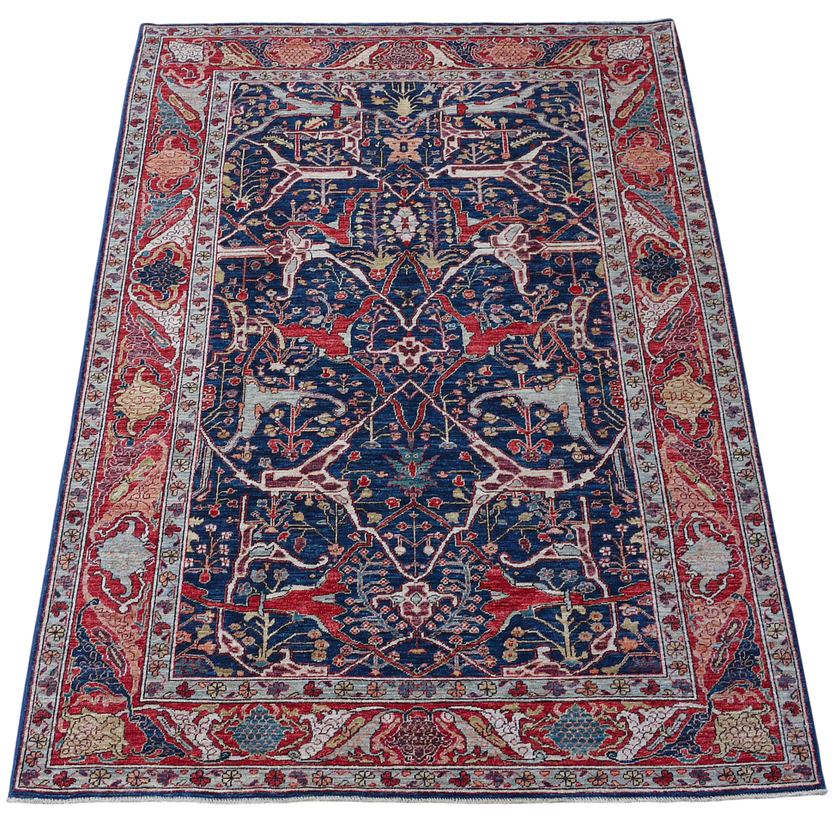 Custom-Made Afghan Bijar Dragon-Mouth Leaf Rug 278x177 cm | Rug#27090