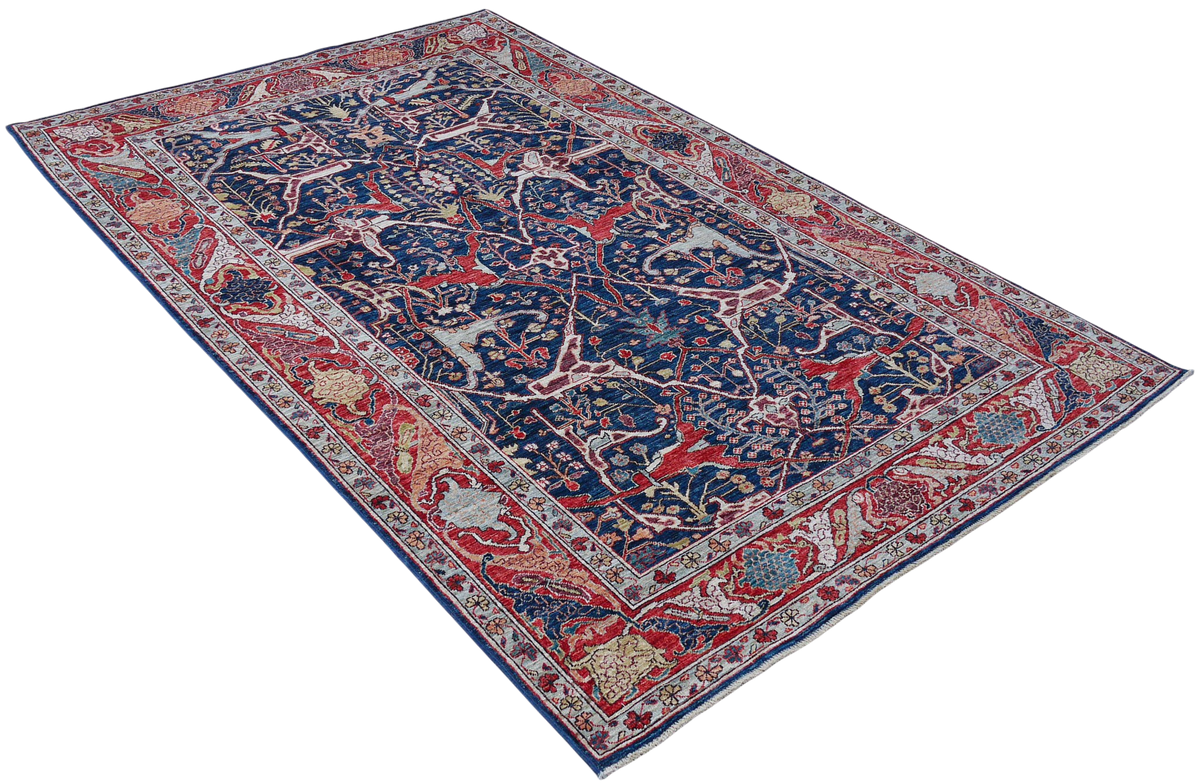 Custom-Made Afghan Bijar Dragon-Mouth Leaf Rug 278x177 cm | Rug#27090