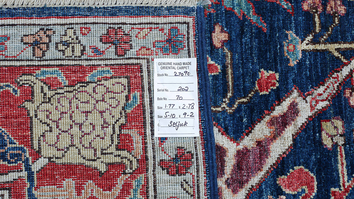 Custom-Made Afghan Bijar Dragon-Mouth Leaf Rug 278x177 cm | Rug#27090