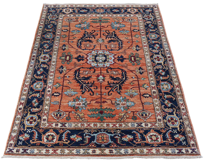 Custom Made Afghan Turkaman-Weave Rug – Heriz Serapi Design  175x120cm | Rug# 27091