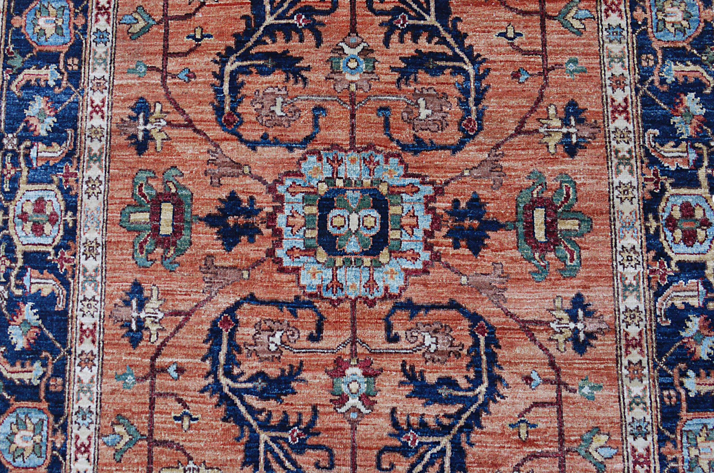 Custom Made Afghan Turkaman-Weave Rug – Heriz Serapi Design  175x120cm | Rug# 27091