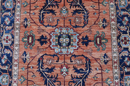 Custom Made Afghan Turkaman-Weave Rug – Heriz Serapi Design  175x120cm | Rug# 27091