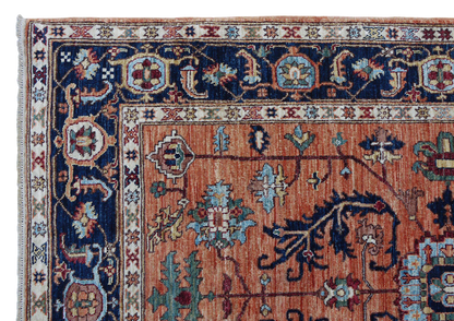 Custom Made Afghan Turkaman-Weave Rug – Heriz Serapi Design  175x120cm | Rug# 27091