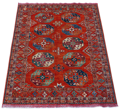 Custom-Made Ersari-Turkaman Gul Rug 266x184 cm | Rug# 27094