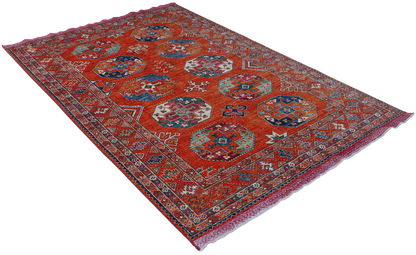 Custom-Made Ersari-Turkaman Gul Rug 266x184 cm | Rug# 27094