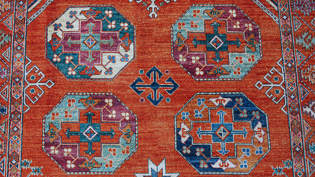 Custom-Made Ersari-Turkaman Gul Rug 266x184 cm | Rug# 27094