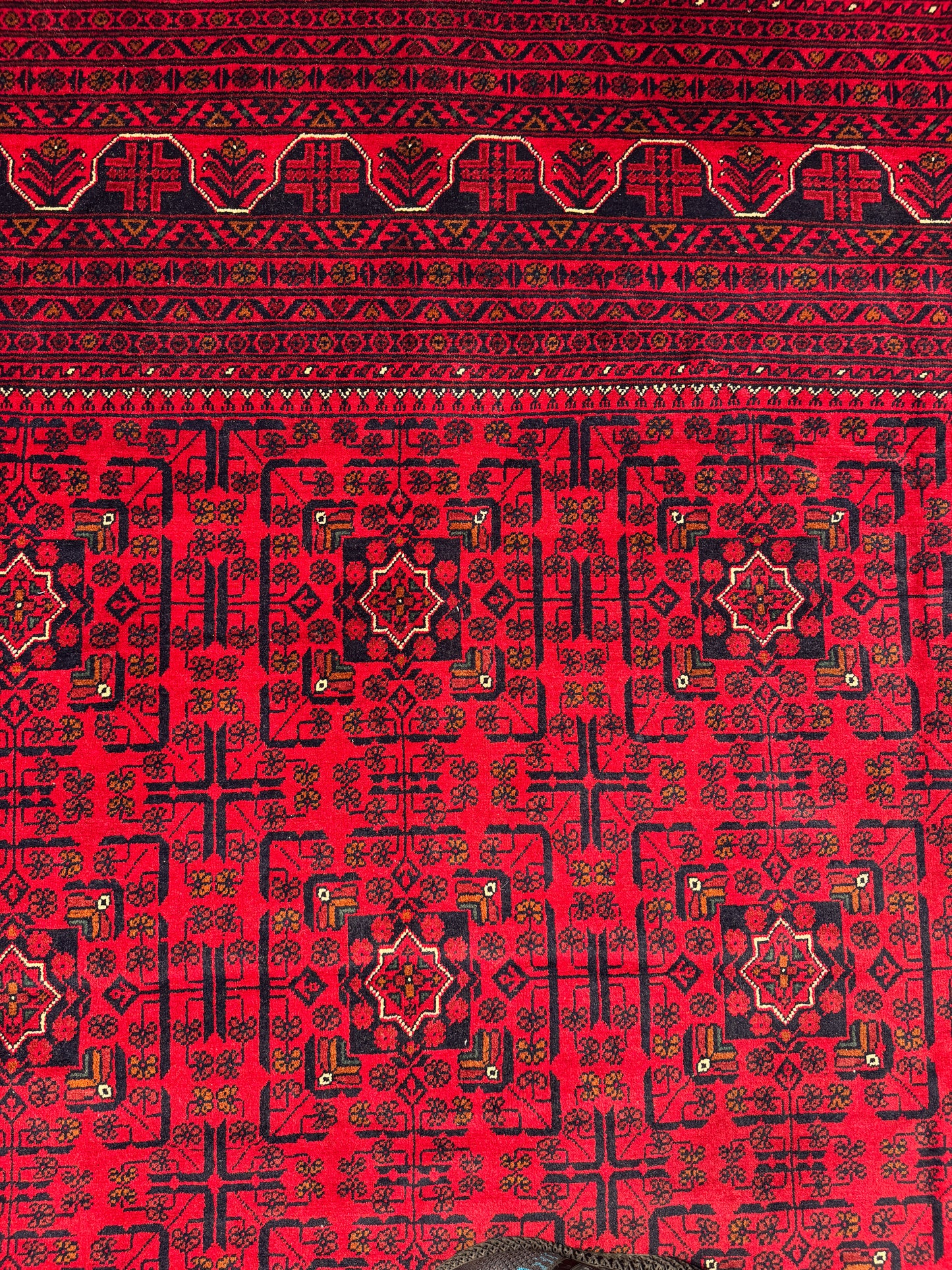 Belgik- Ersari Turkaman, 20th century Khal-Mah gul design 395x295cm | Rug# 27146