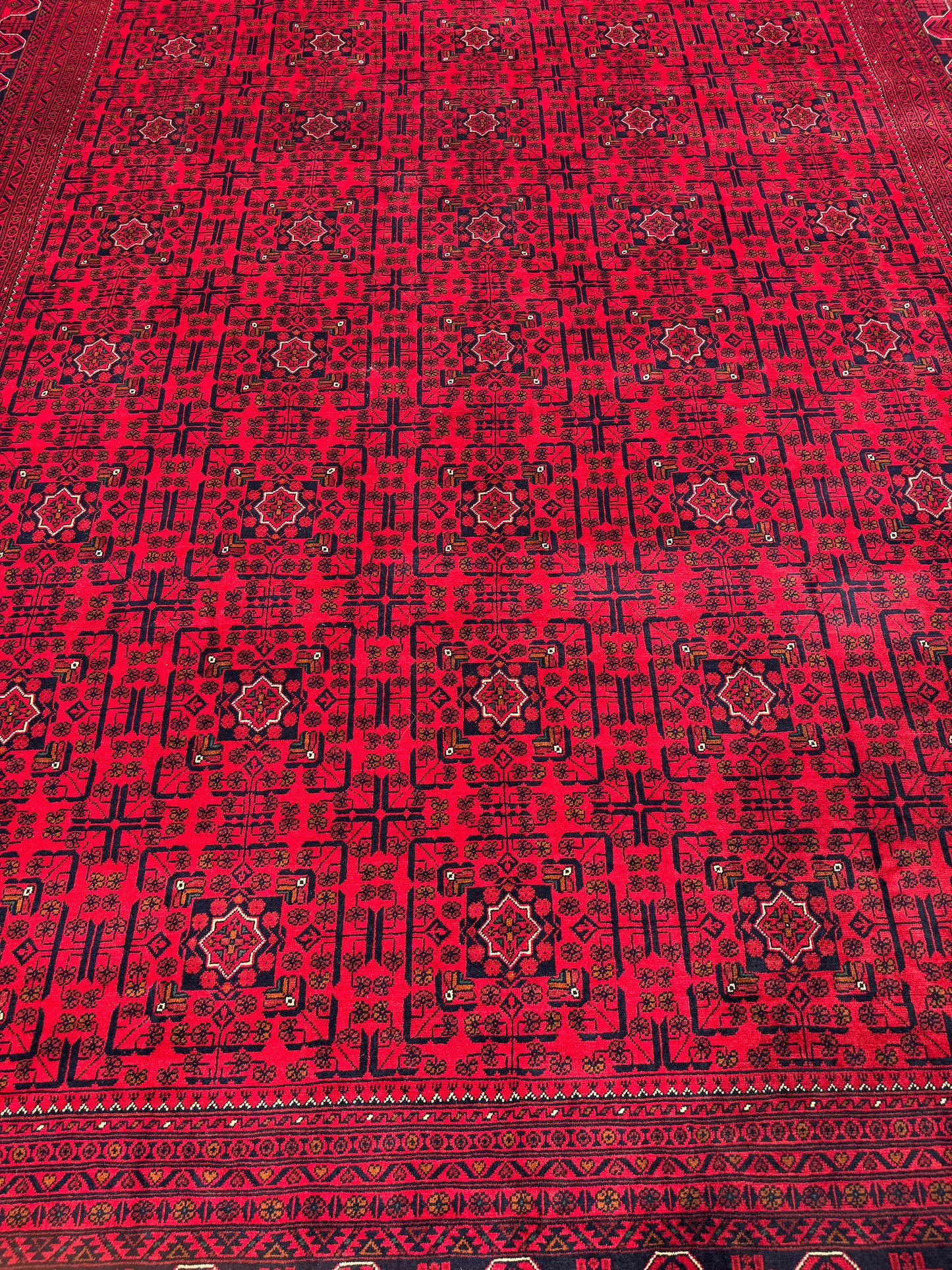 Belgik- Ersari Turkaman, 20th century Khal-Mah gul design 395x295cm | Rug# 27146