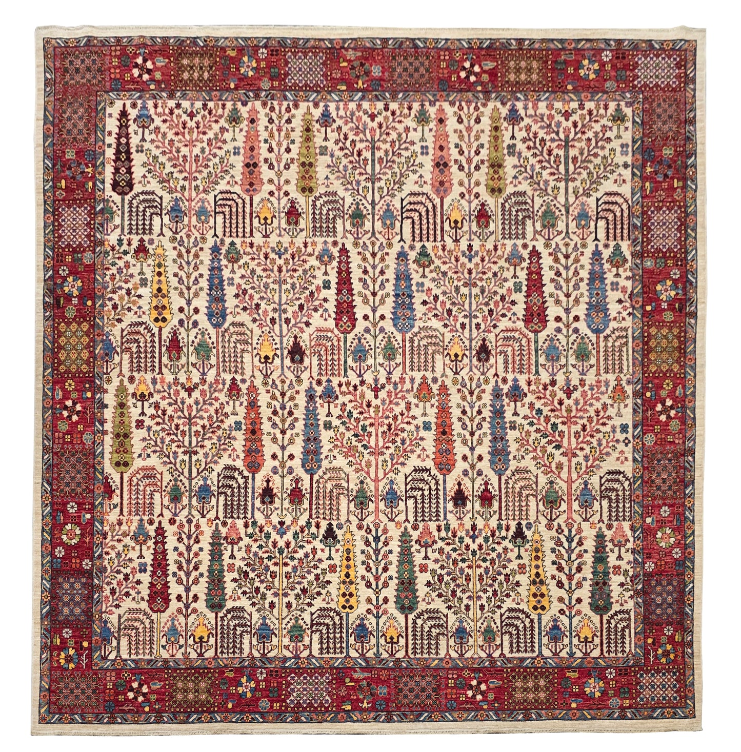 Afghan Turkaman weave, 16th century Safavid-Garden 274x280 cm| Rug# 27168