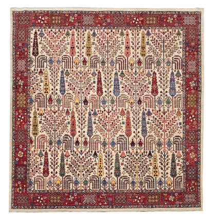 Afghan Turkaman weave, 16th century Safavid-Garden 274x280 cm| Rug# 27168