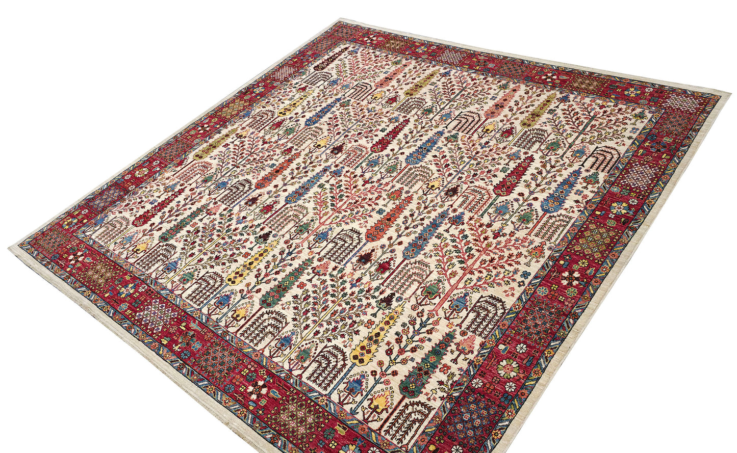 Afghan Turkaman weave, 16th century Safavid-Garden 274x280 cm| Rug# 27168