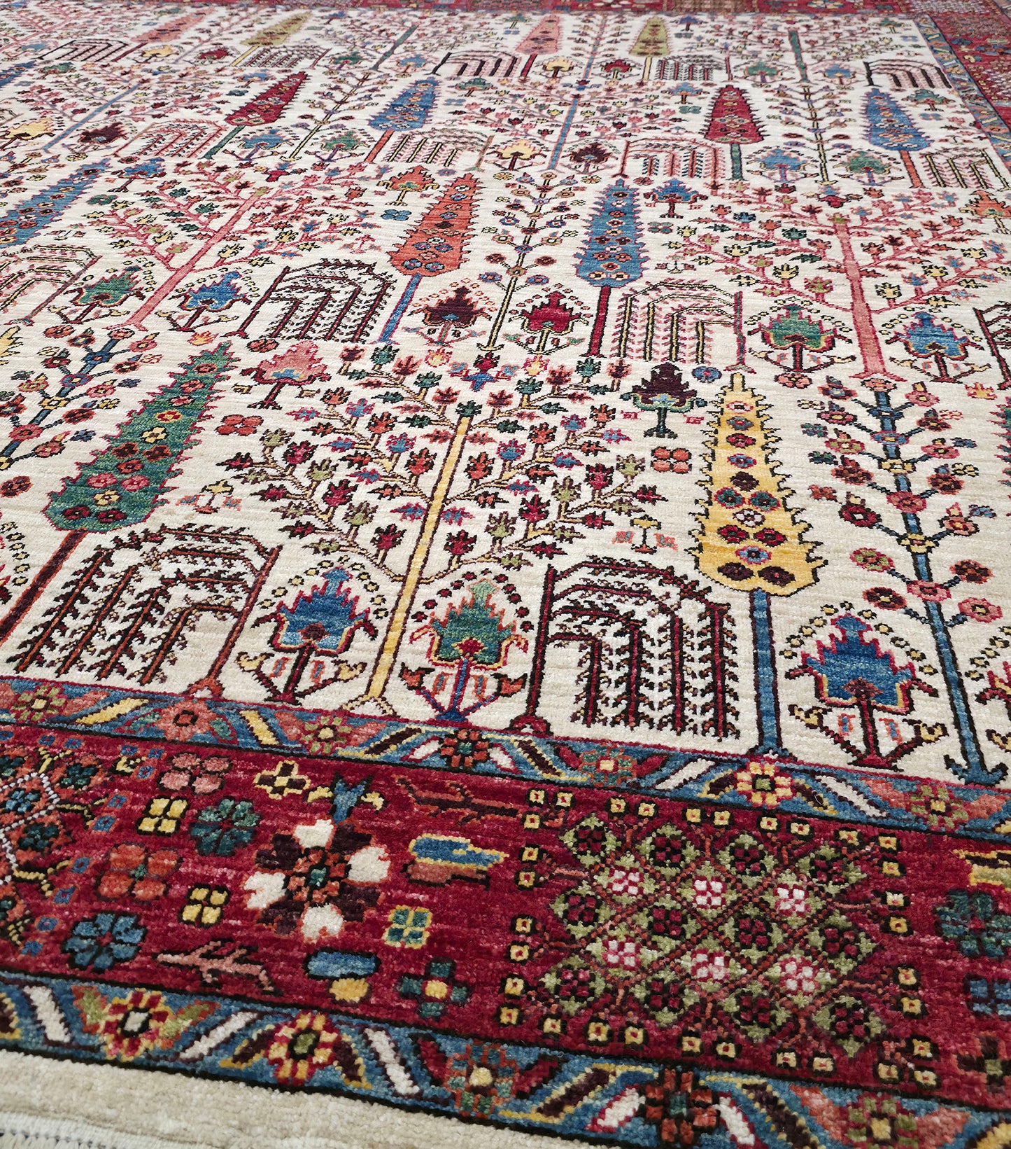 Afghan Turkaman weave, 16th century Safavid-Garden 274x280 cm| Rug# 27168