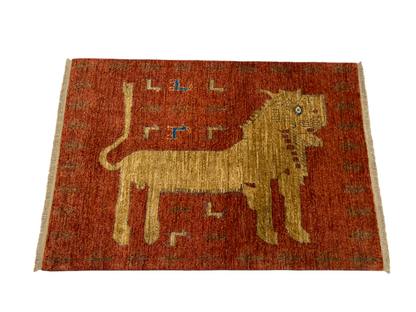 Afghan Turkmen weave, Lion rug collection  145x102 cm | Rug# 27181