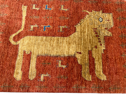 Afghan Turkmen weave, Lion rug collection  145x102 cm | Rug# 27181