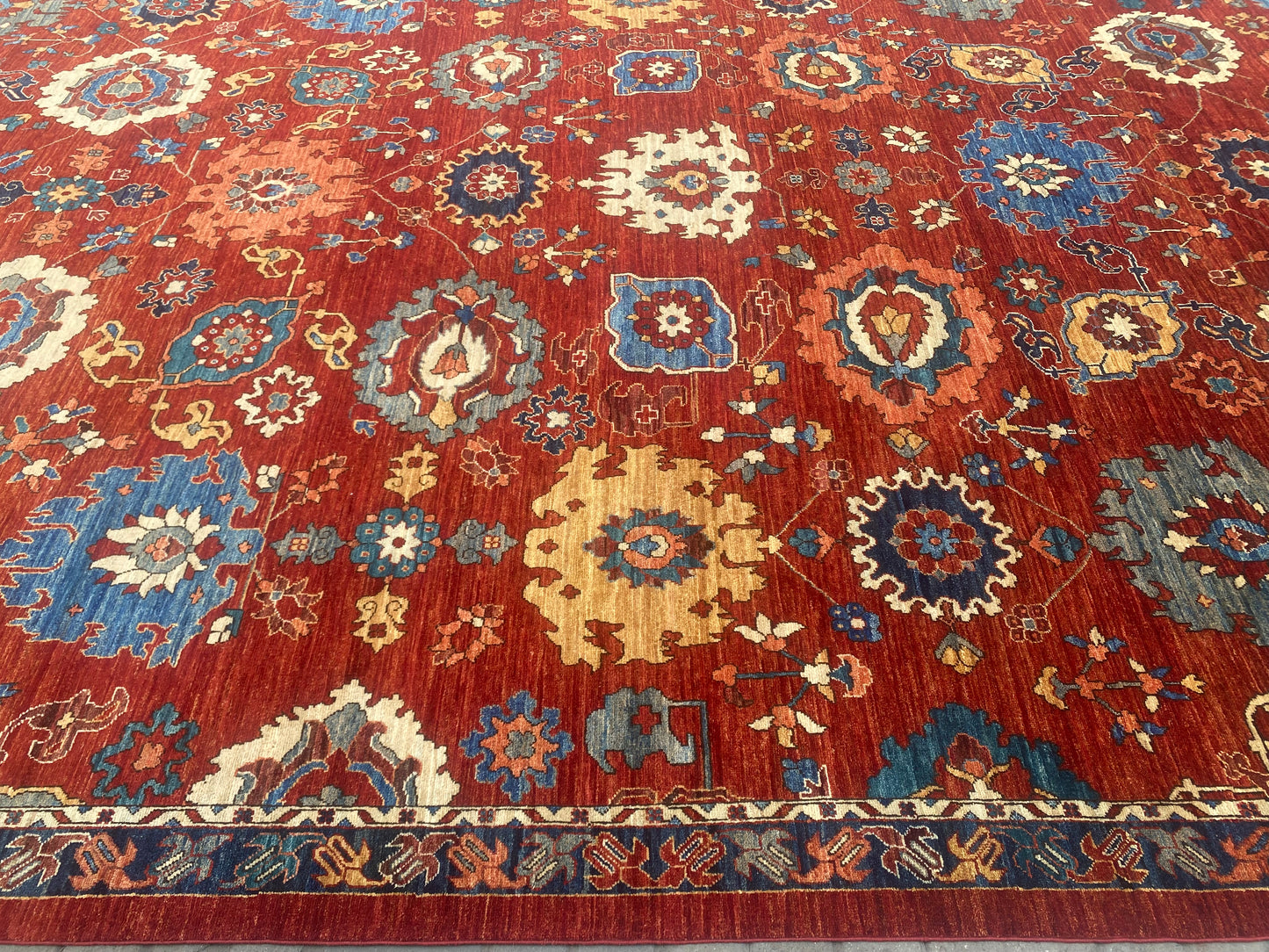 Turkmen weave Afghan, 16th century Safavid guls 437x303cm | Rug# 27189