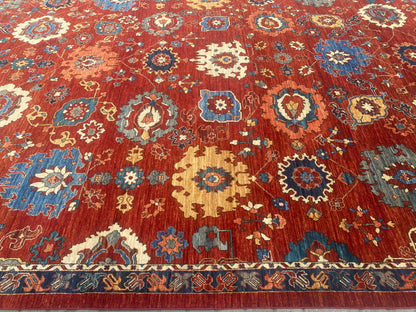 Turkmen weave Afghan, 16th century Safavid guls 437x303cm | Rug# 27189