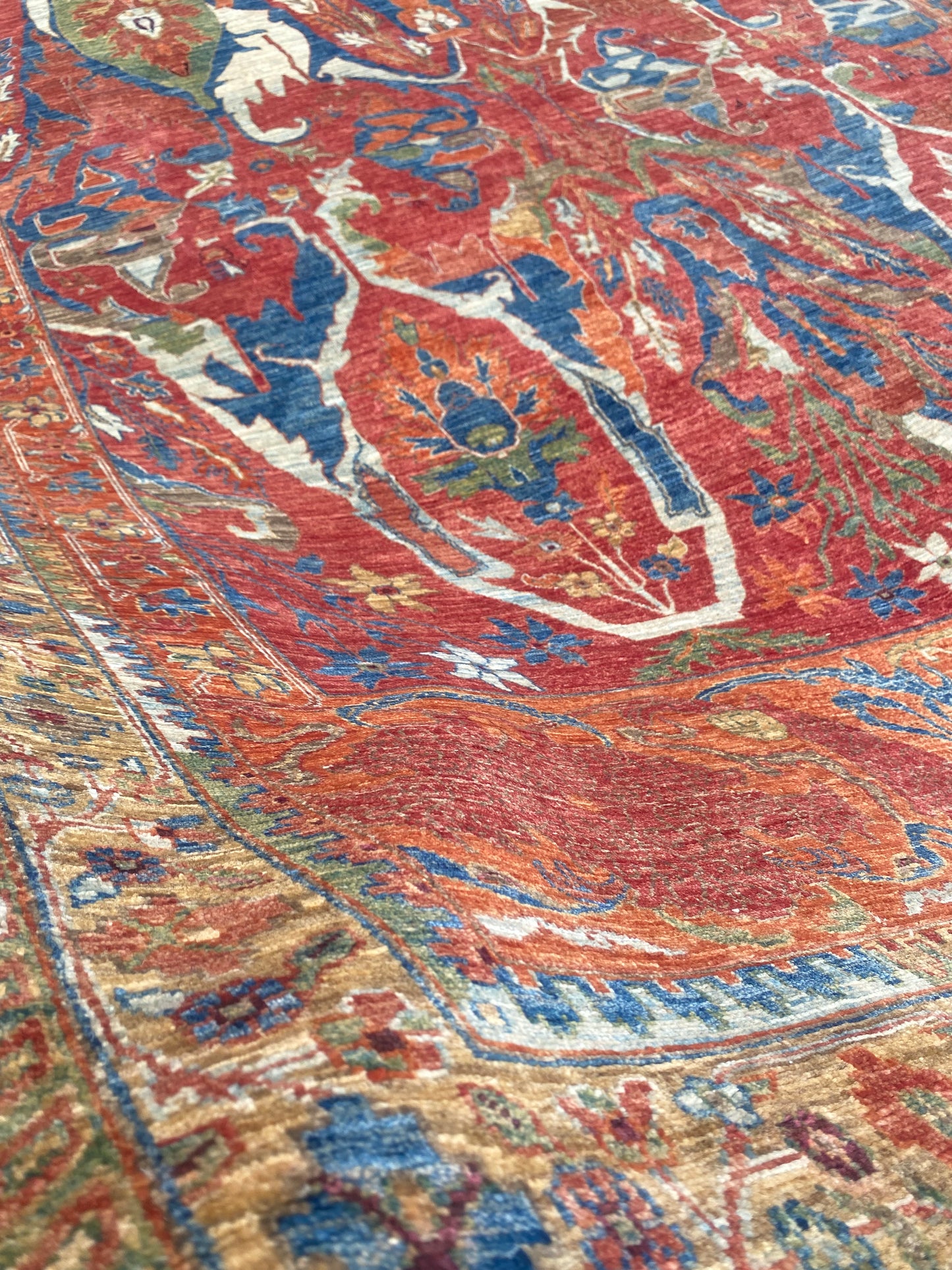 Turkmen weave Afghan, 16th century Garous Bijar inspired 423x297cm | Rug# 27190