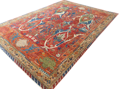 Turkmen weave Afghan, 16th century Garous Bijar inspired 423x297cm | Rug# 27190