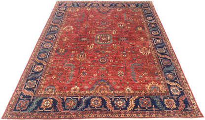 Turkmen weave Afghan, 19th century Serapi-Heriz inspired 361x270 cm | Rug# 27195