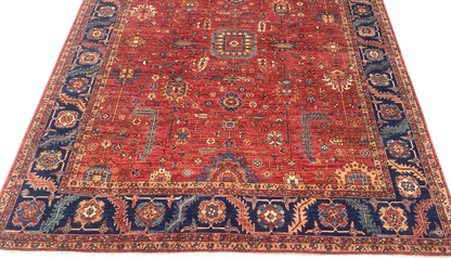 Turkmen weave Afghan, 19th century Serapi-Heriz inspired 361x270 cm | Rug# 27195