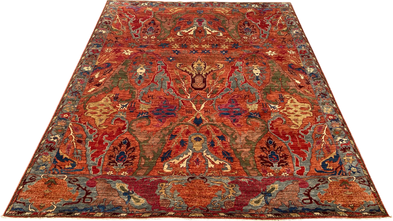 Turkmen weave Afghan, 16th century Garous Bijar inspired 353x272cm | Rug# 27196