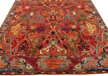 Turkmen weave Afghan, 16th century Garous Bijar inspired 353x272cm | Rug# 27196