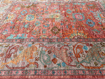 Turkmen weave Afghan 17th century Oushak inspired 370x277cm | Rug# 27197
