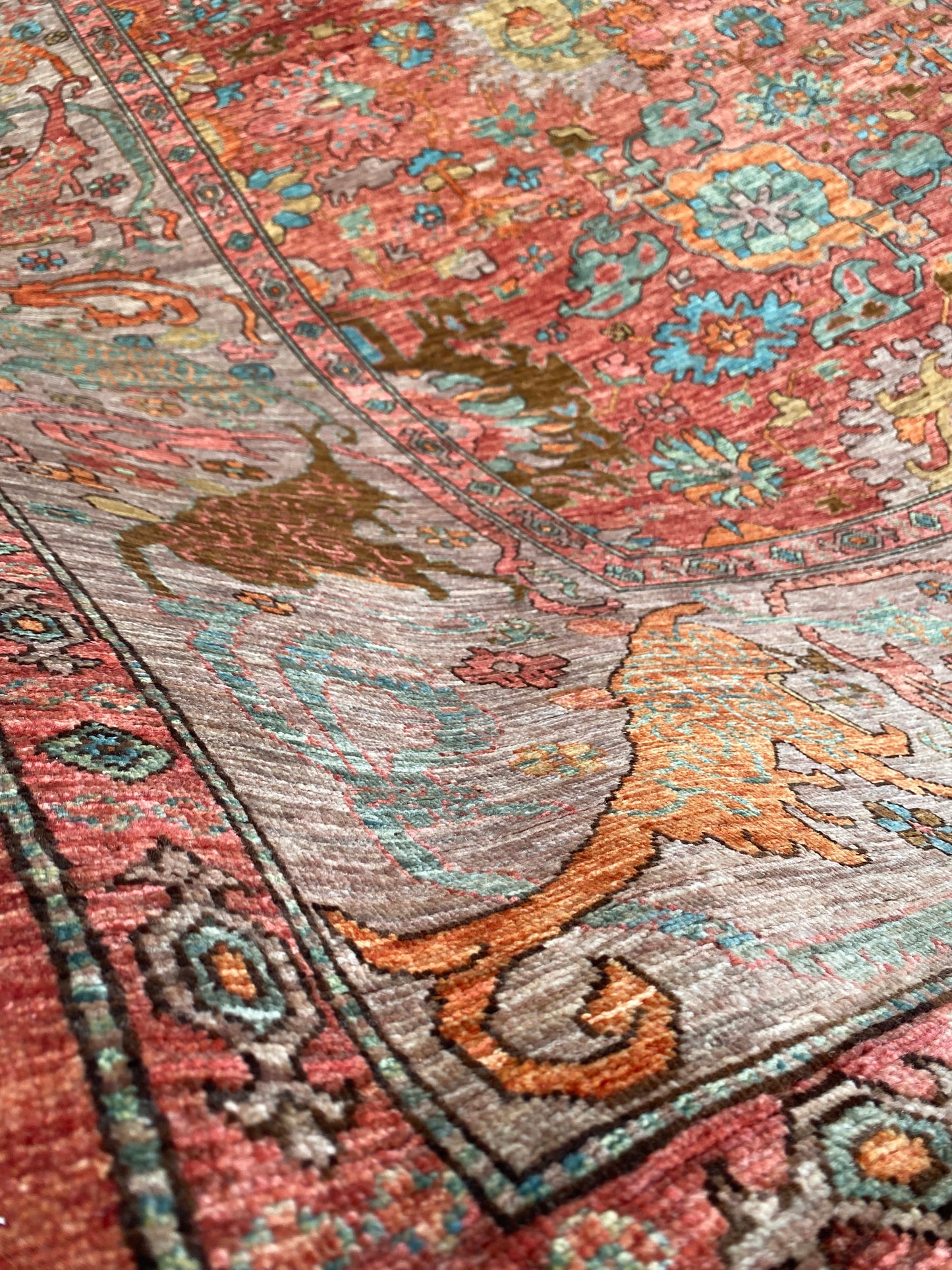 Turkmen weave Afghan 17th century Oushak inspired 370x277cm | Rug# 27197