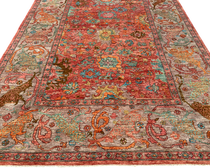 Turkmen weave Afghan 17th century Oushak inspired 370x277cm | Rug# 27197